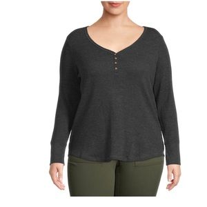 Gray long sleeve thermal top